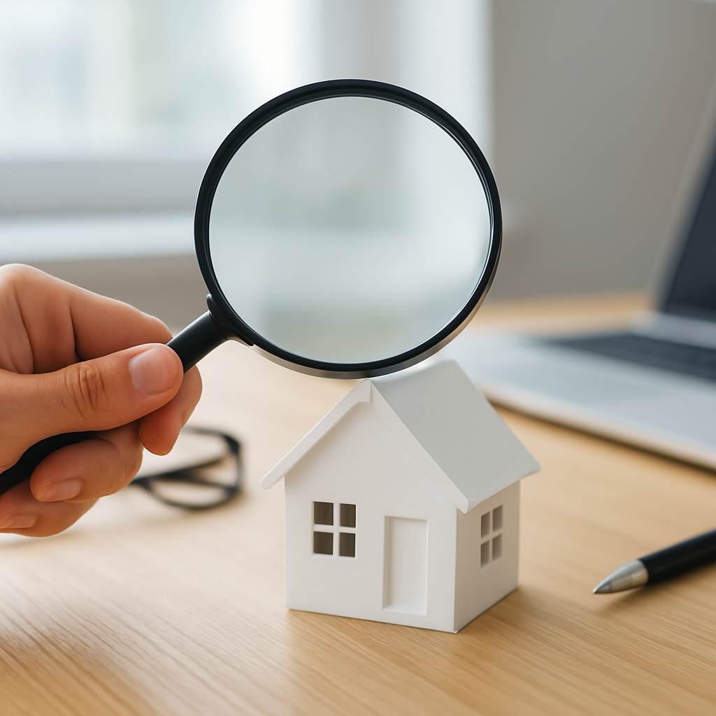 DSCR loan concept with a house and rising income chart